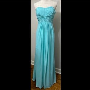 DAVID'S BRIDAL BRIDESMAID DRESS, SPA COLORED, SIZE 12, SUPER GENTLY WORN, EMPIRE